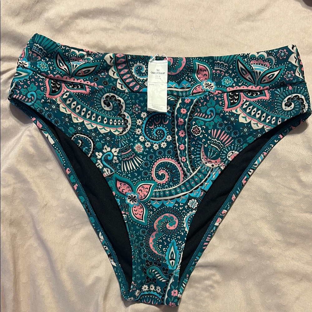 Cupshe Blue and Pink Paisley Bikini Set